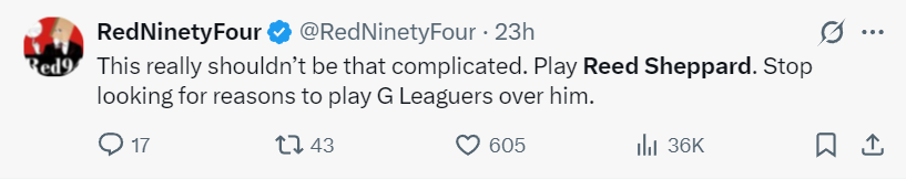 星空体育-火记纷纷增加谢泼德戏份!需提升持球突破 防守软肋可用体系隐藏